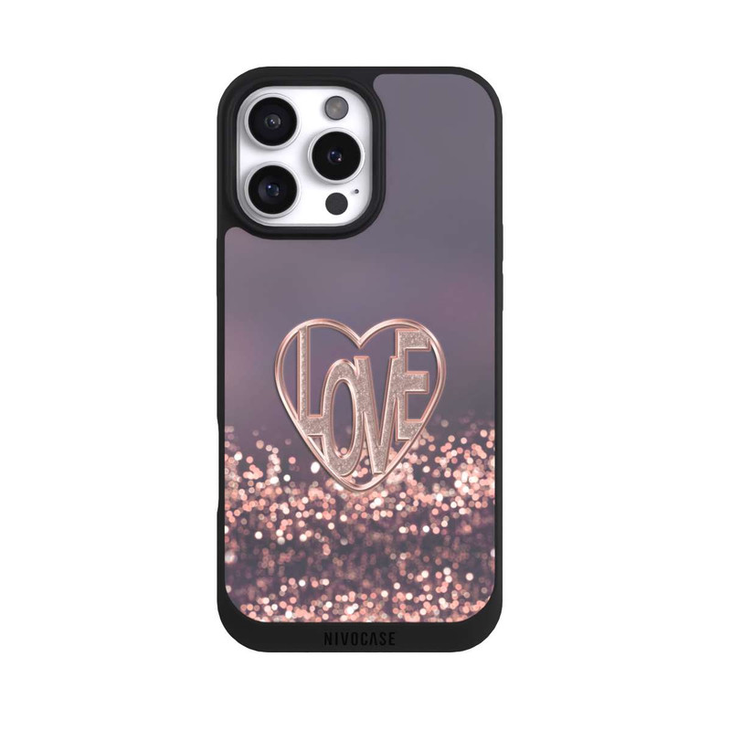 iPhone 16 Pro Max NIVOpure Love Glitter Pink