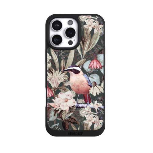 Apple iPhone 16 Pro Max NIVOpure Orange Bird in Vintage Flower Pattern