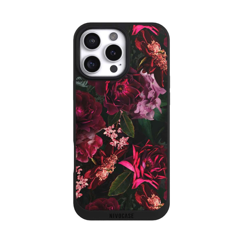 iPhone 16 Pro Max NIVOpure Dark Red and Pink Flowers