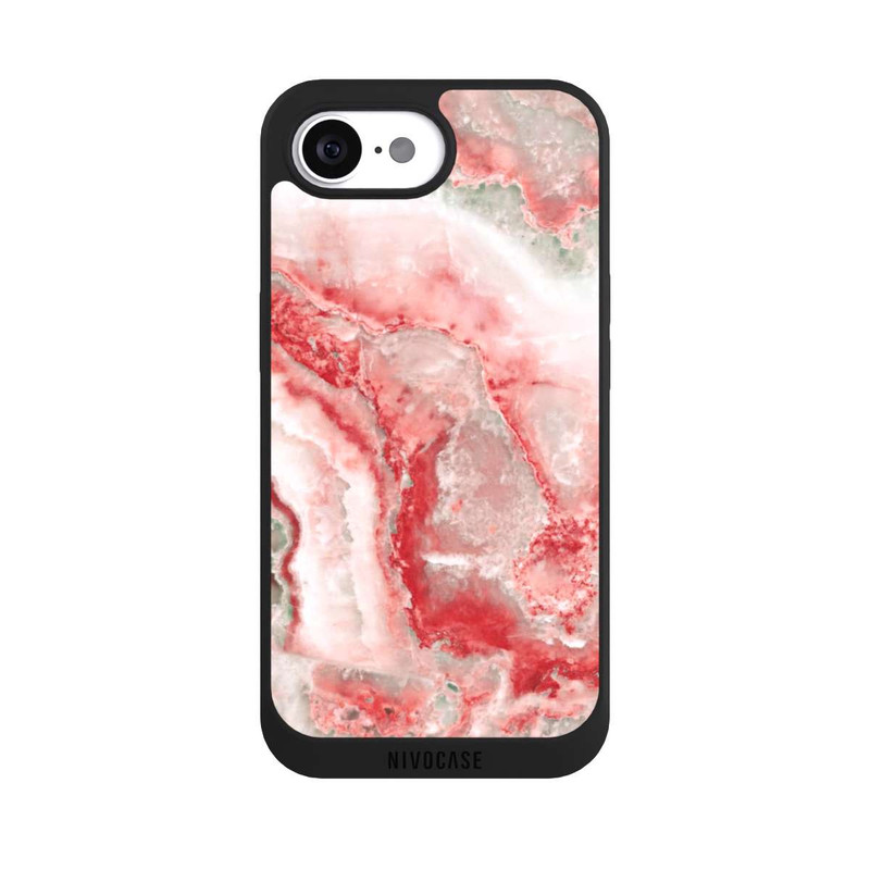 iPhone 16e NIVOpure Red and White Marble