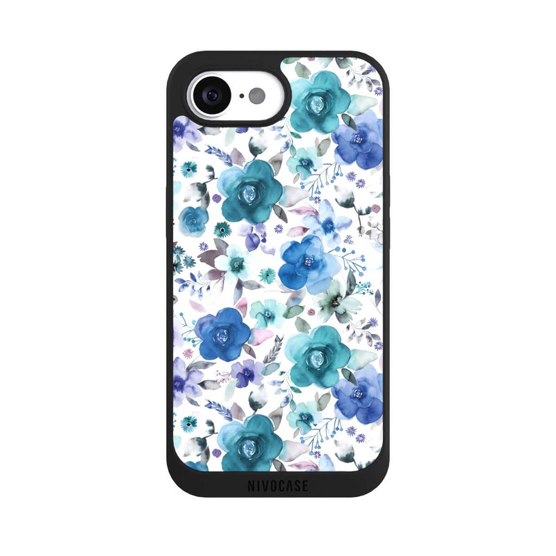 iPhone 16e NIVOpure Winter Floral Bouquets Blue
