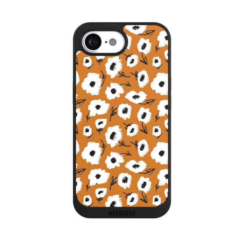 iPhone 16e NIVOpure Flower pattern ocker