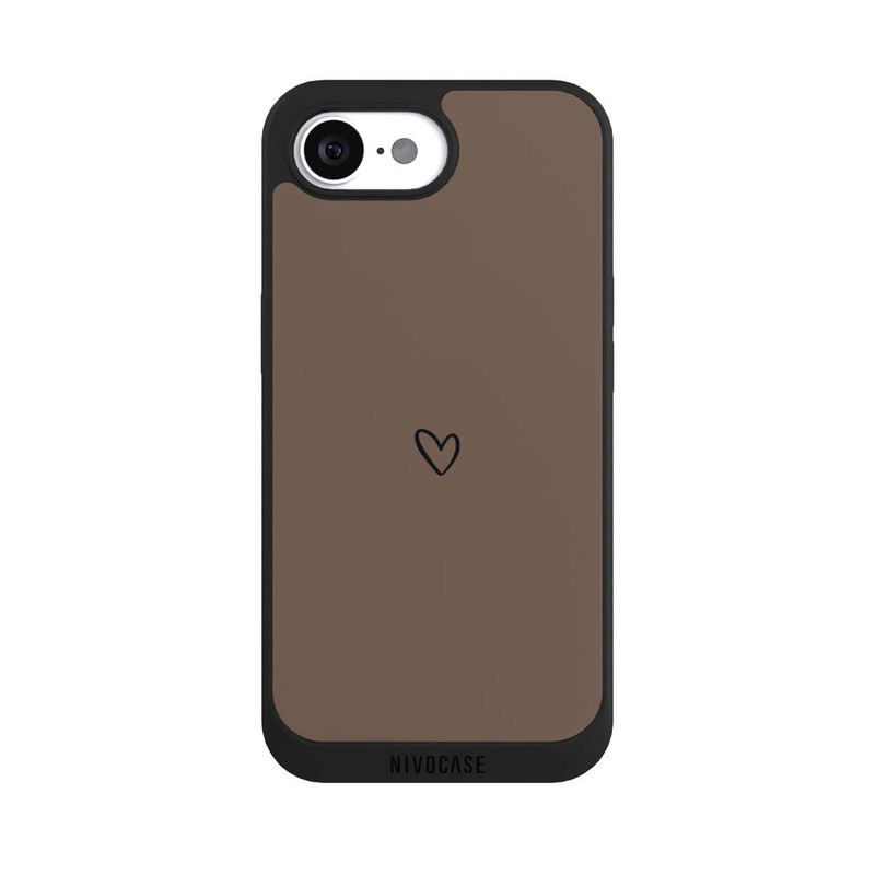 iPhone 16e NIVOpure Heart Minimalist Brown