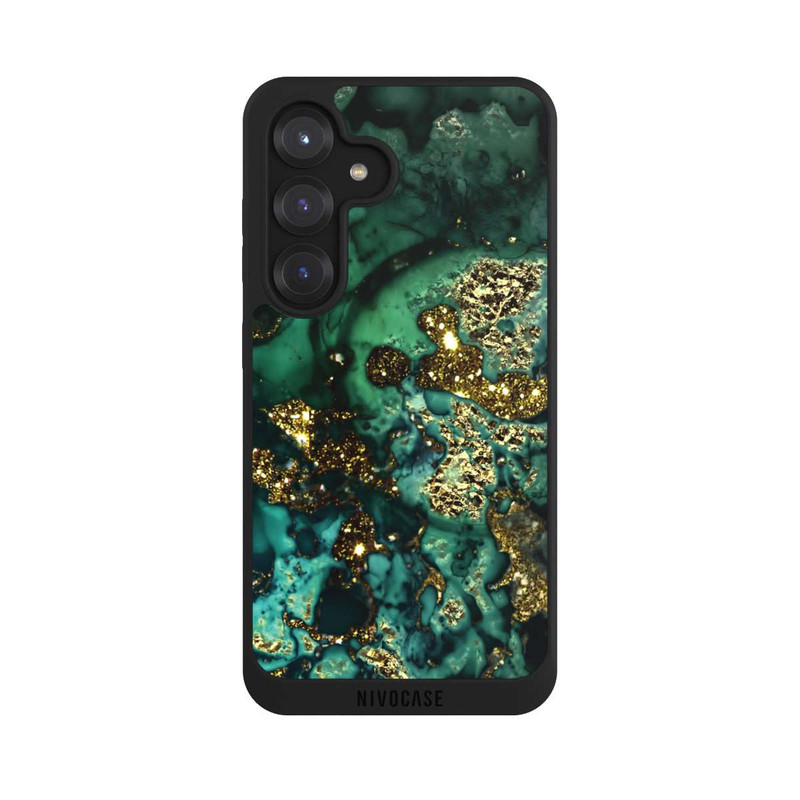 Galaxy S25 NIVOpure Cyan Glitter Marble Look