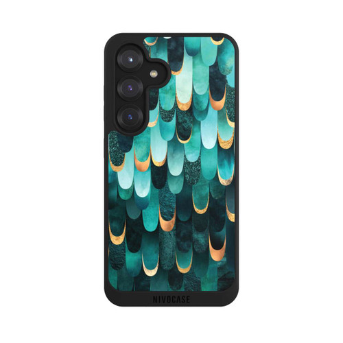 Samsung Galaxy S25 NIVOpure Feathered Turquoise Gold Print