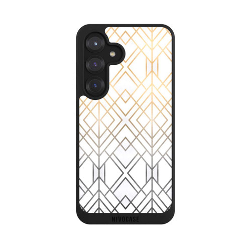 Samsung Galaxy S25 NIVOpure Gold and Grey Geo Print
