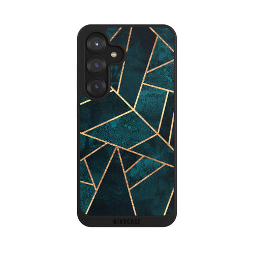 Samsung Galaxy S25 NIVOpure Deep Teal Stone Gold Print