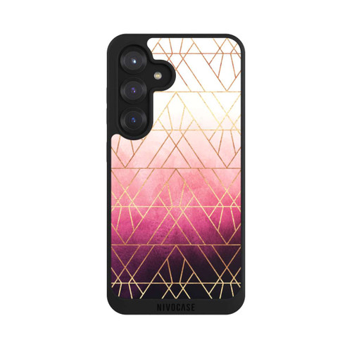 Samsung Galaxy S25 NIVOpure Pink Ombre Triangles Gold Print