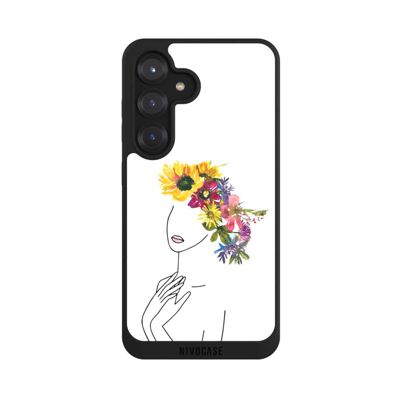 Galaxy S25 NIVOpure Line Art Woman flowercrown