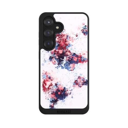 Samsung Galaxy S25 NIVOpure World Map Paint Splashes Blue Red