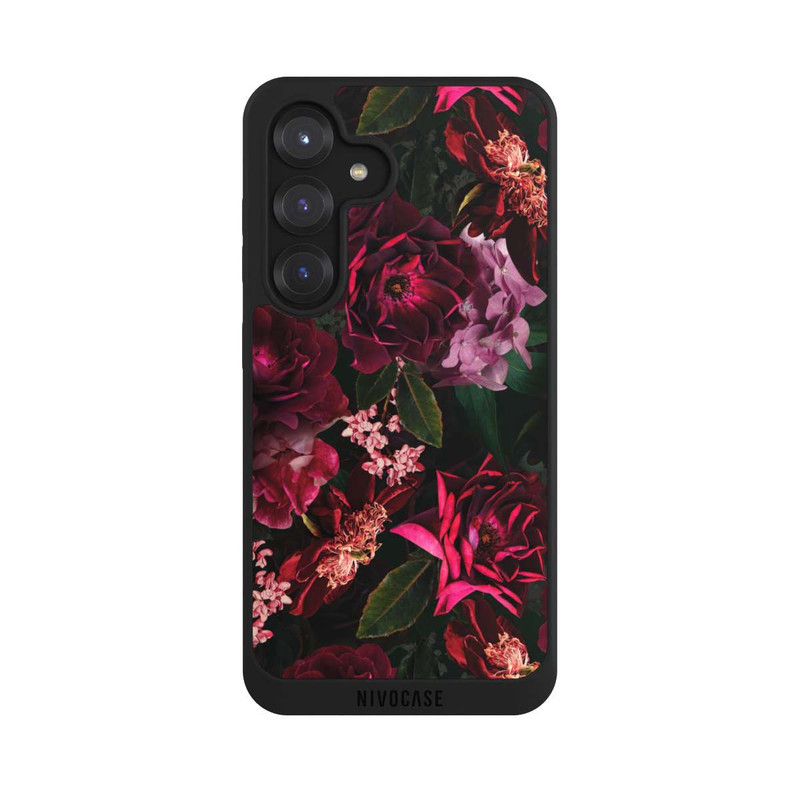 Galaxy S25 NIVOpure Dark Red and Pink Flowers