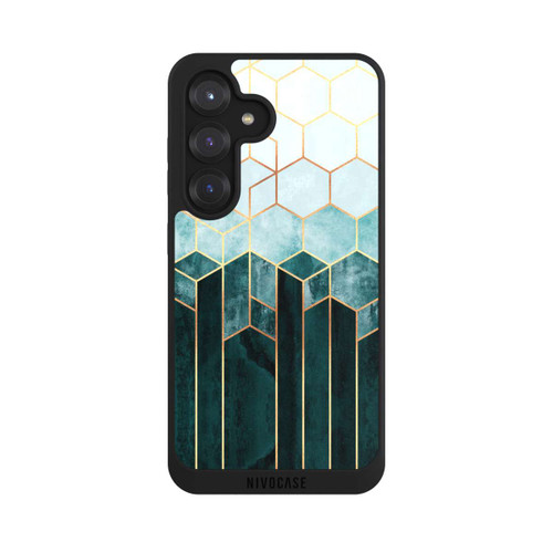 Samsung Galaxy S25 NIVOpure Teal Hexagons