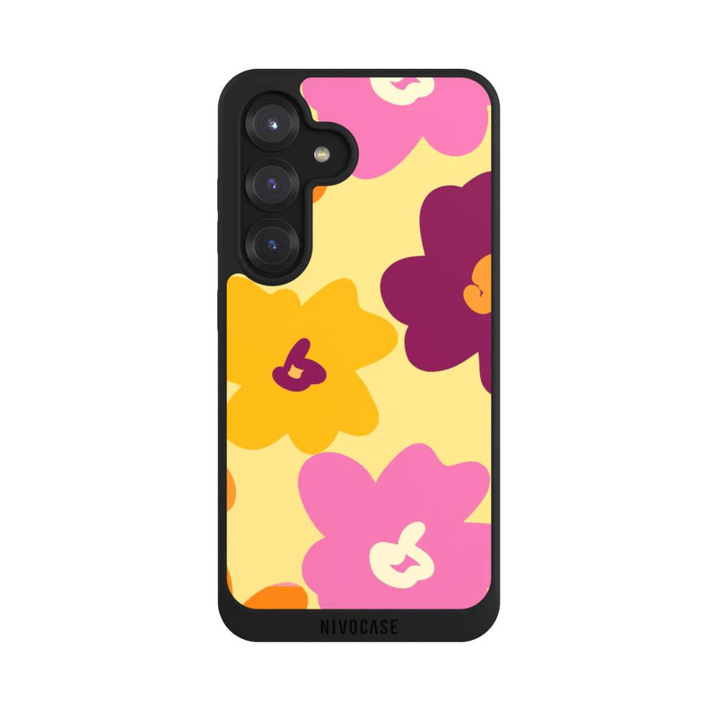 Galaxy S25 NIVOpure Retro Flower Pattern colourful