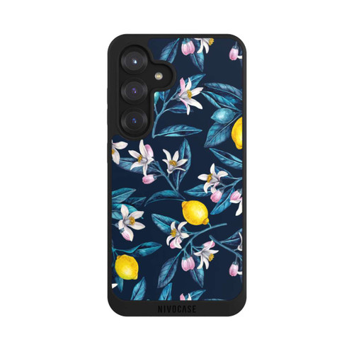 Samsung Galaxy S25 NIVOpure Citrons et fleurs Foncé