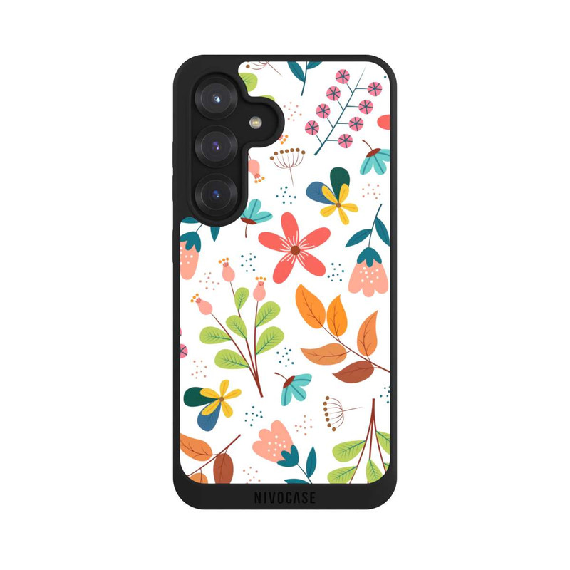 Galaxy S25 NIVOpure Flowers and Leaves white