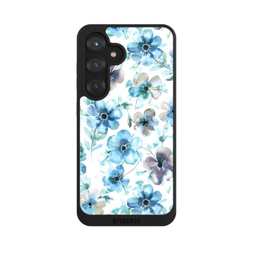 Samsung Galaxy S25 NIVOpure Blue Flower Pattern Trendy