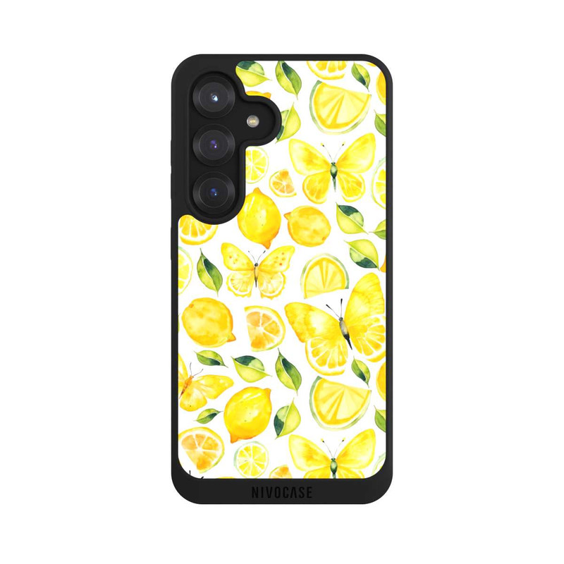 Galaxy S25 NIVOpure Lemon and butterfly pattern