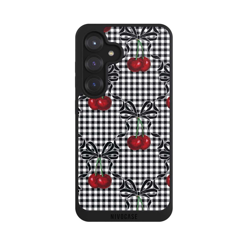 Galaxy S25 NIVOpure Cherry Pattern Black