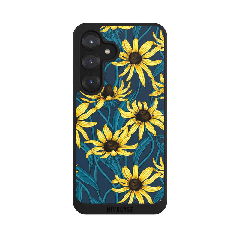 Galaxy S25 NIVOpure Sunflowers Pattern Dark Illustration