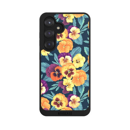 Samsung Galaxy S25 NIVOpure Pansies on Navy