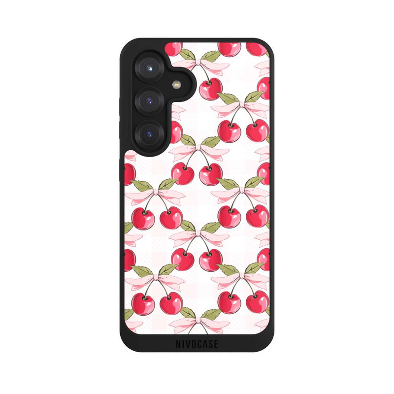 Galaxy S25 NIVOpure Pink Cherry Pattern with AI