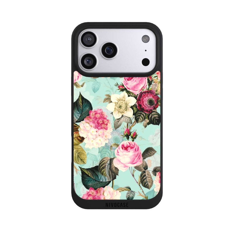 iPhone 17 Pro Max NIVOpure Turquoise Wallpaper Roses