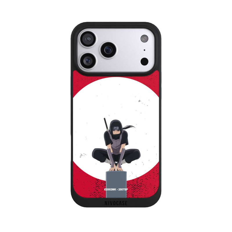 iPhone 17 Pro Max NIVOpure Itachi Uchiha symbol red background