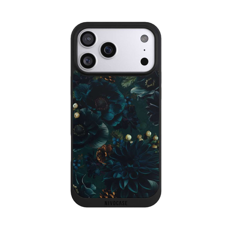 iPhone 17 Pro Max NIVOpure Motif de fleurs vert et bleu