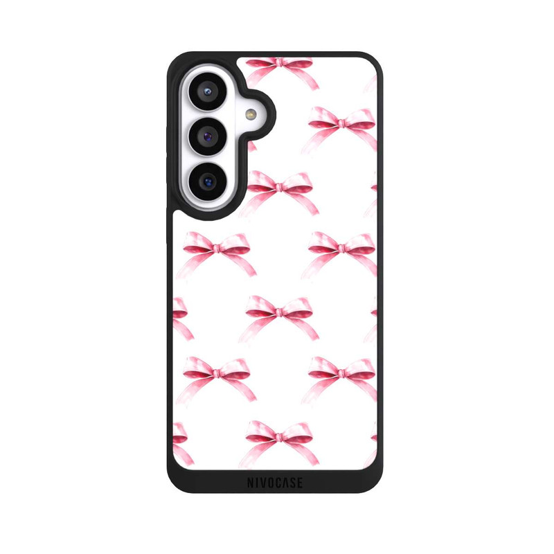 Galaxy S26+ NIVOpure Pink Bow on White Pattern